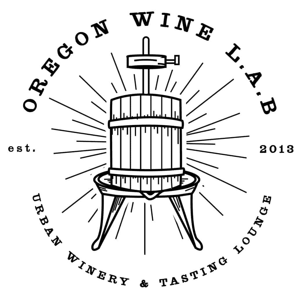 Oregon Wine LAB Wine Press Logo